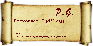 Pervanger György névjegykártya